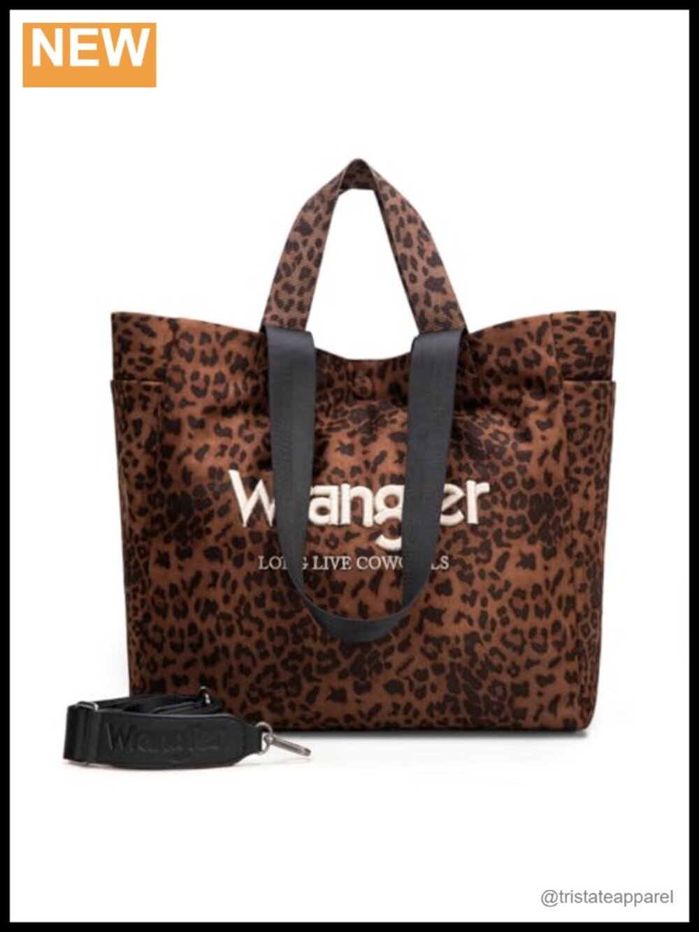 Montana West Wrangler Leopard Print Large Tote Bag with Detachable Strap